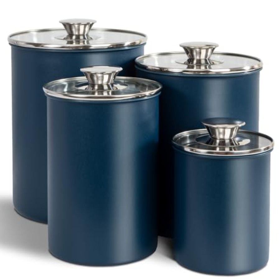 Canister Coffee Sugar Tea - RVS voedsel bewaardozen set van 4-delig,