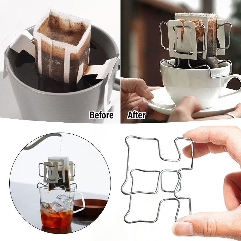 Coffee Tea Paper Cups - Herbruikbare koffiefilterzakhouder van roestvrij staal, Japanse