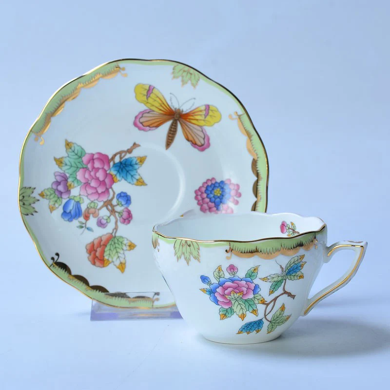 Coffee Tea Gift Basket - Klassieke kop en schotel, bloemenmand, koffiemok,