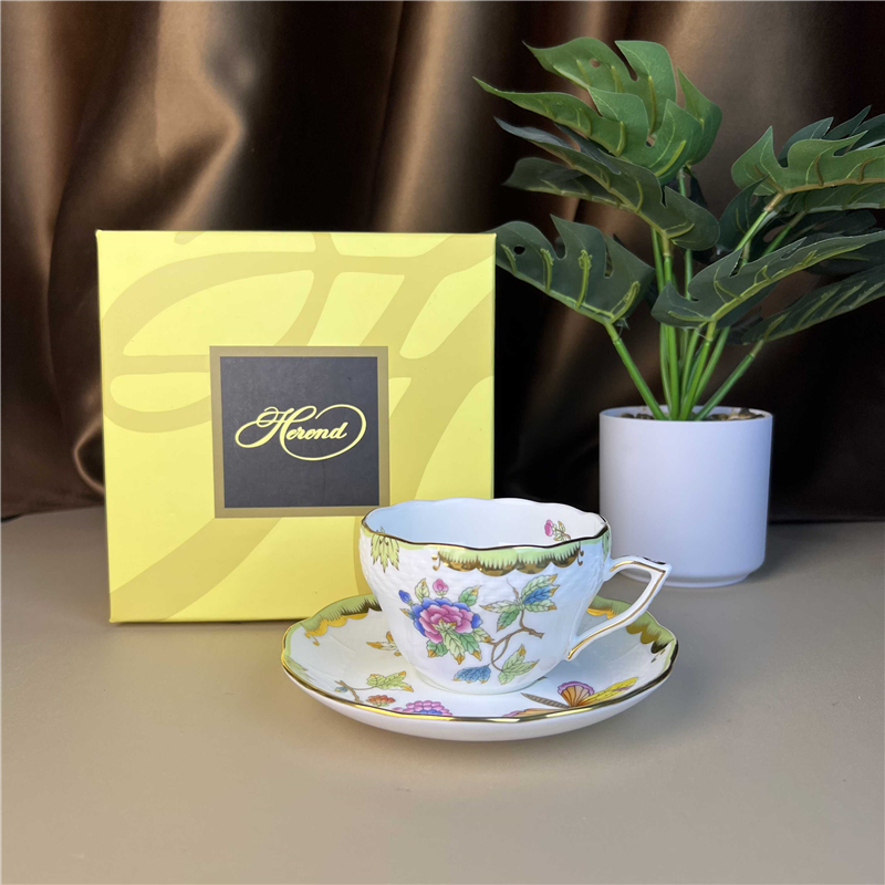 Coffee Tea Gift Basket - Bloemenmand Koffiekop En Schotelset Keramische Kopschotel