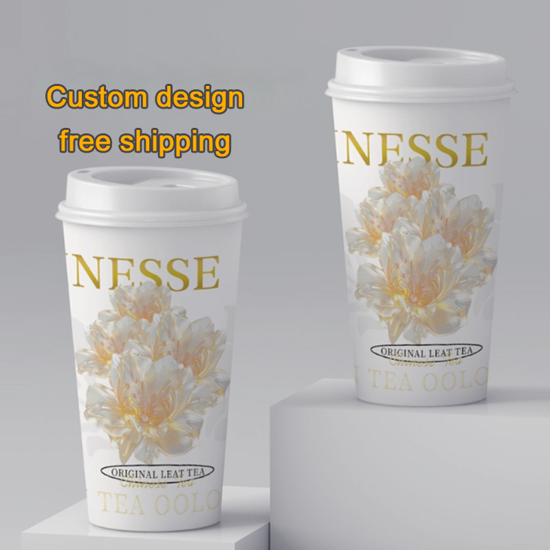 Coffee Tea Paper Cups - LOGO Aangepaste verdikte wegwerpmelk, koffie warme