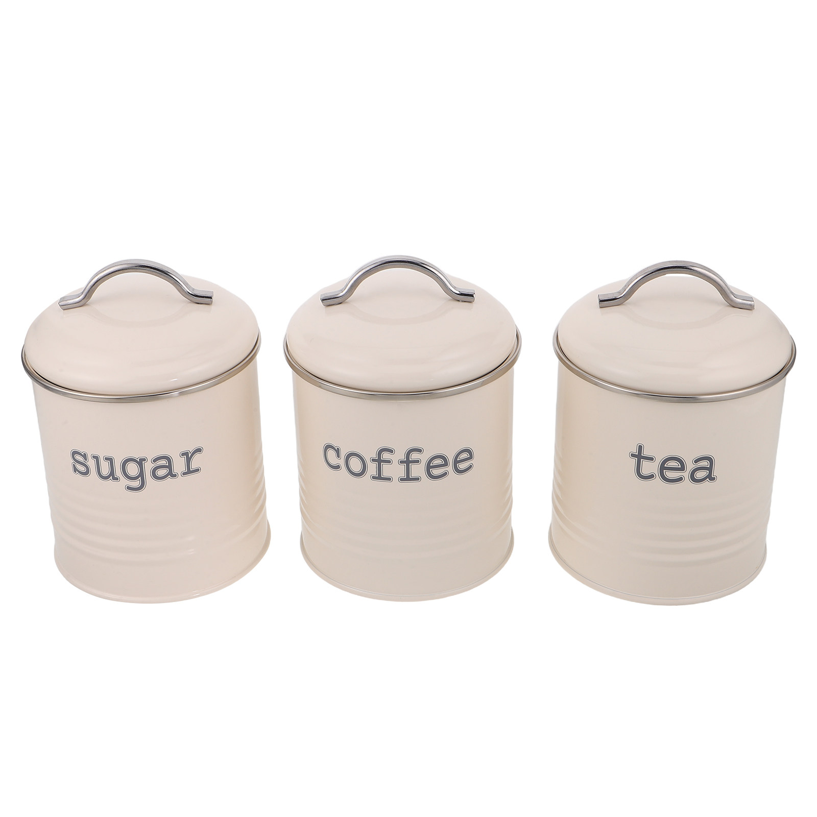 Canister Coffee Sugar Tea - 3-delige verzegelde koffiebonencontainerset, luchtdichte thee- en