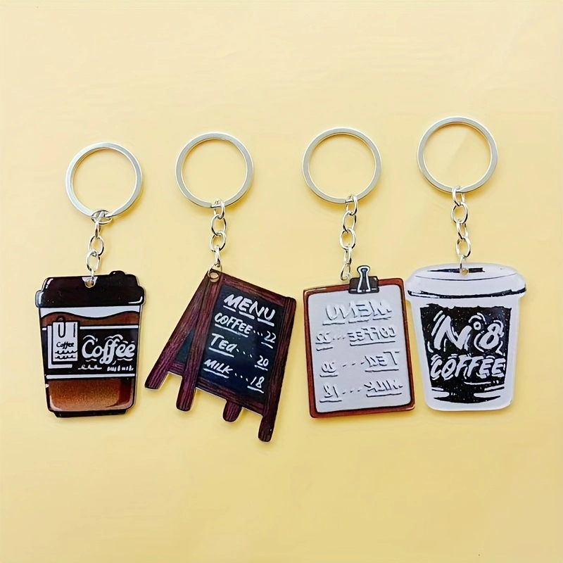 Coffee & Tea - Pastry Góc Xanh - 8 stuks acryl sleutelhanger met koffiekopjes,