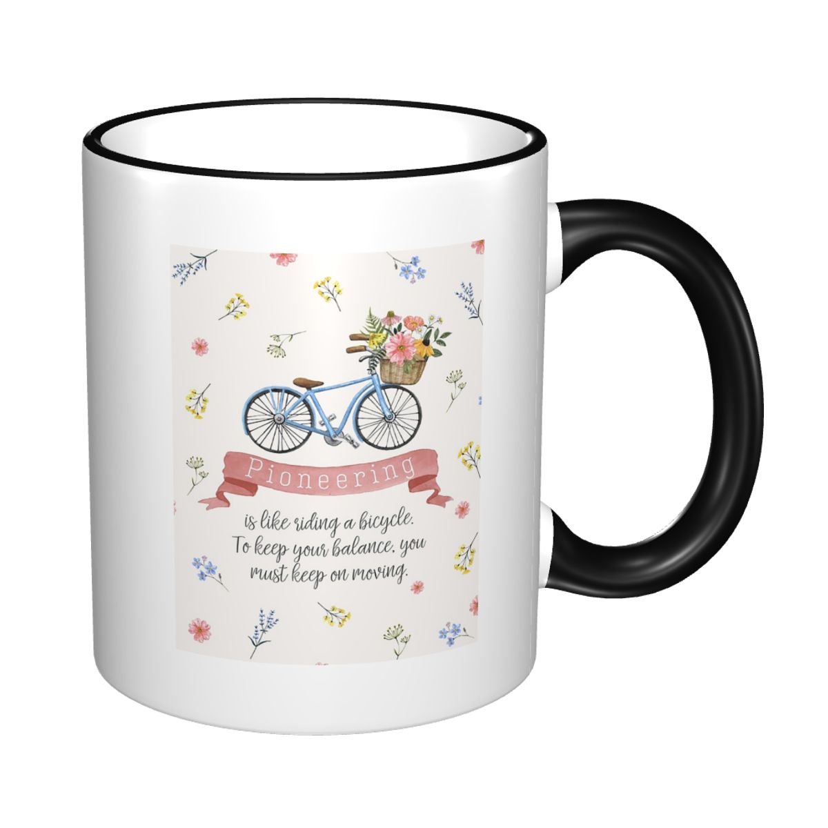 Coffee Tea Like - Pionierschap is als fietsen (bloemen) Mok