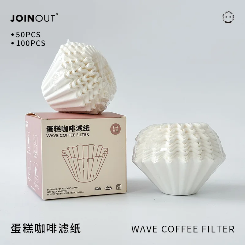 Coffee Tea Paper Cups - 50/100 stuks handgebrouwen koffiefilters, cakevorm filterpapier,