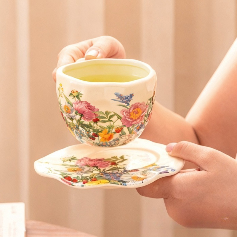 Europees vintage bloemmotief k - Coffee Tea Gift Basket recensie en prijs