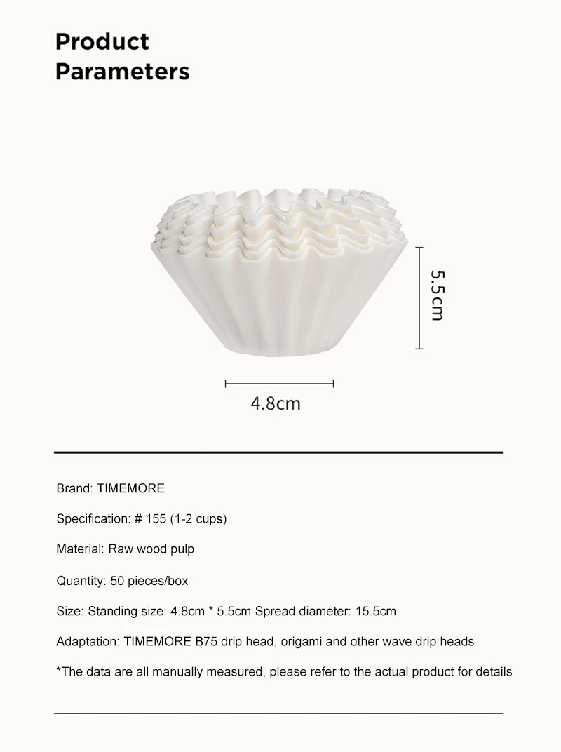 TIMEMORE Koffiebapierfilter vo - Coffee Tea Paper Cups recensie en prijs