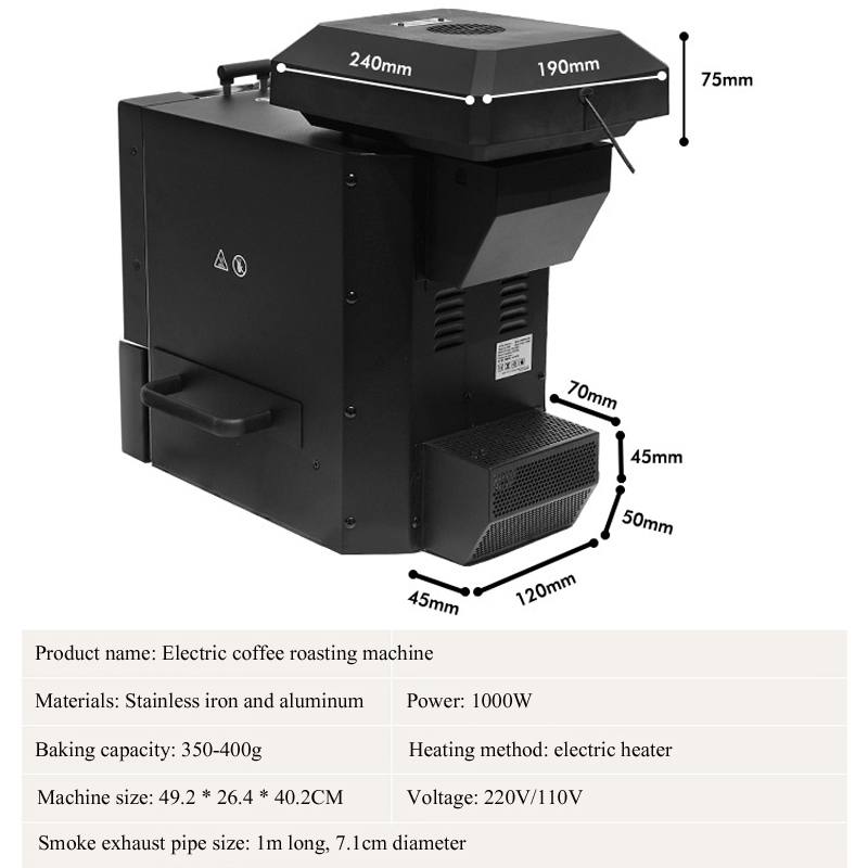 1000W elektrische koffiebonen  - Coffee Bean & Tea Menu recensie en prijs