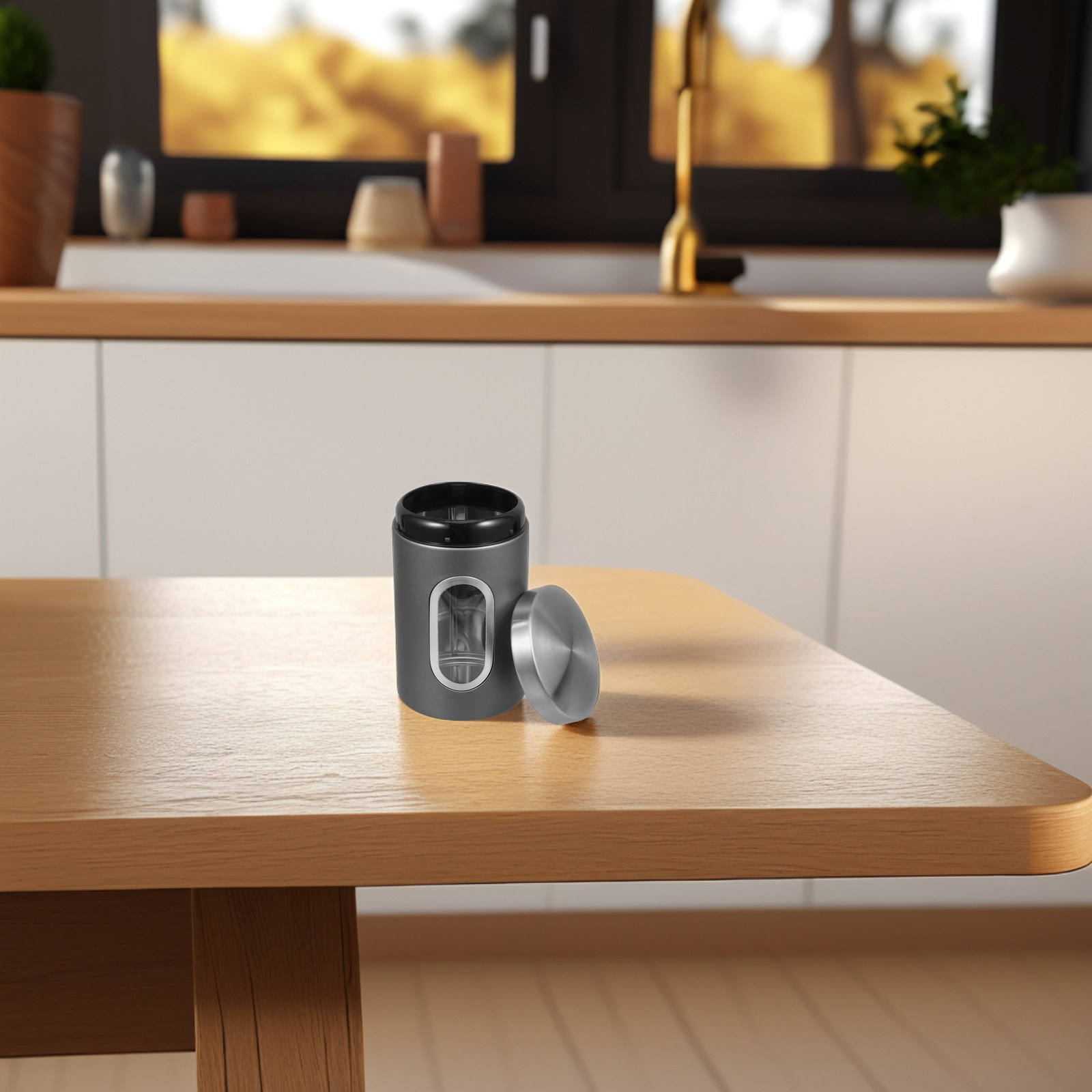 RVS bewaardoos zilvergrijs luc - Canister Coffee Sugar Tea recensie en prijs