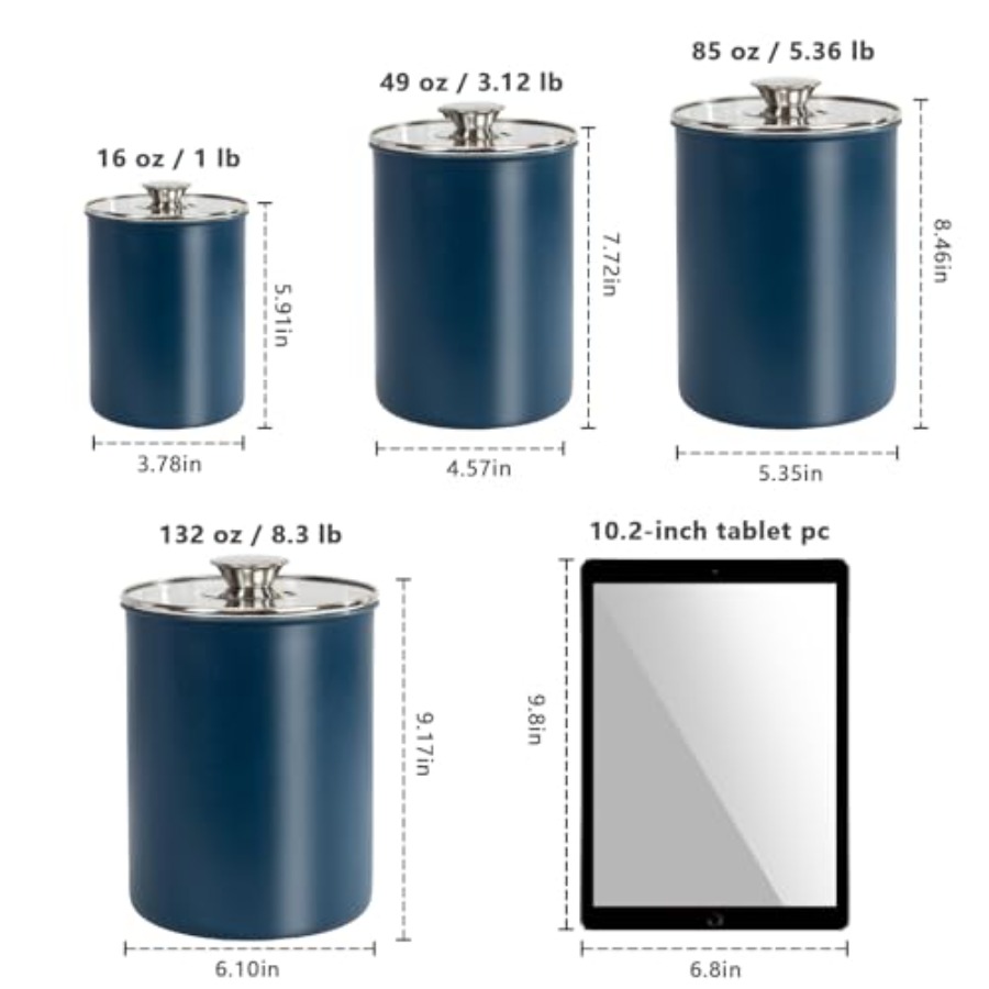 RVS voedsel bewaardozen set va - Canister Coffee Sugar Tea recensie en prijs