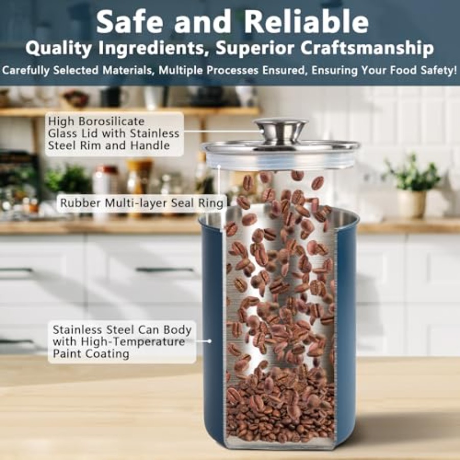 RVS voedsel bewaardozen set va - Canister Coffee Sugar Tea recensie en prijs