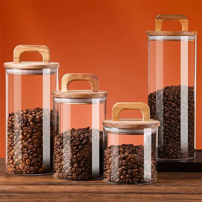 Helderglazen pot met bamboe de - Canister Coffee Sugar Tea recensie en prijs