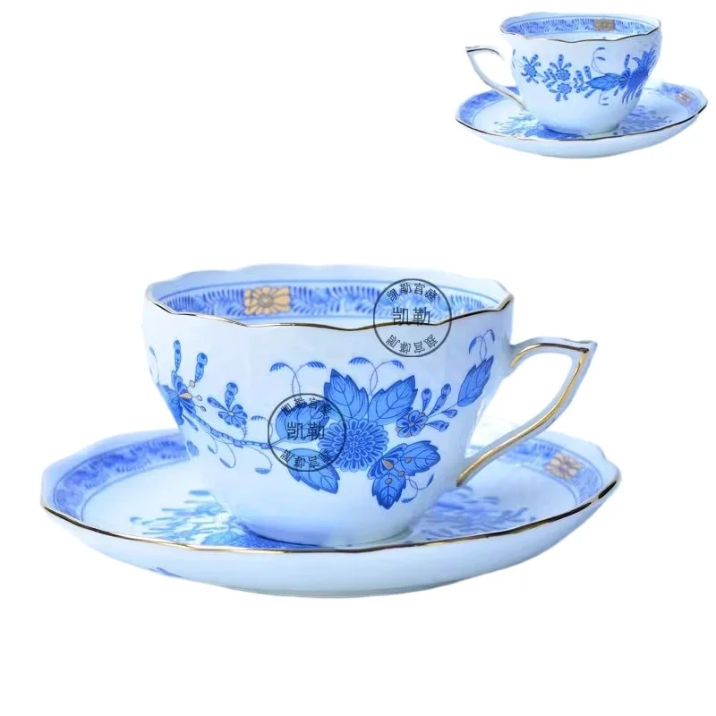 Klassieke kop en schotel, bloe - Coffee Tea Gift Basket recensie en prijs