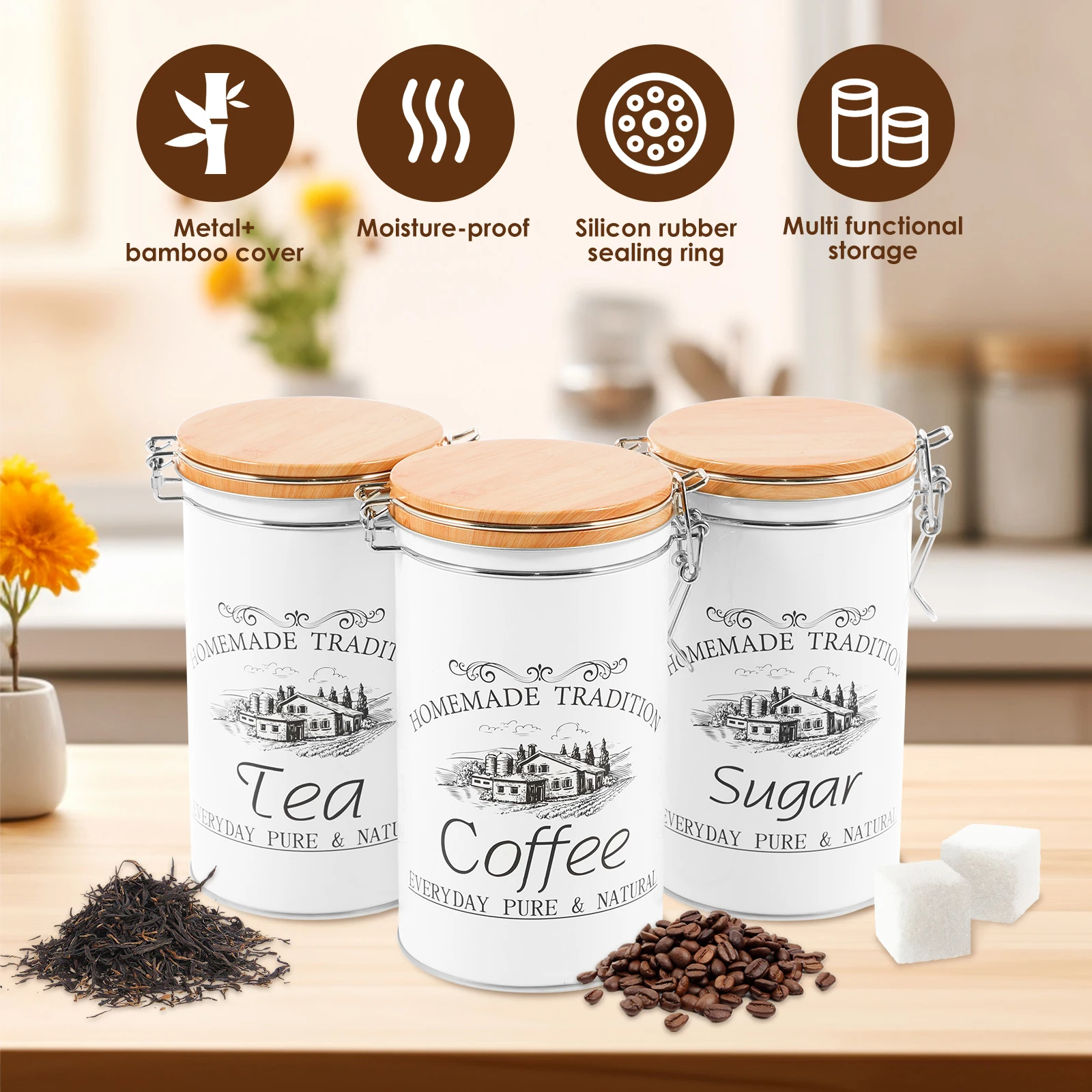 3 stks/set Thee Koffie Suikerb - Canister Coffee Sugar Tea recensie en prijs